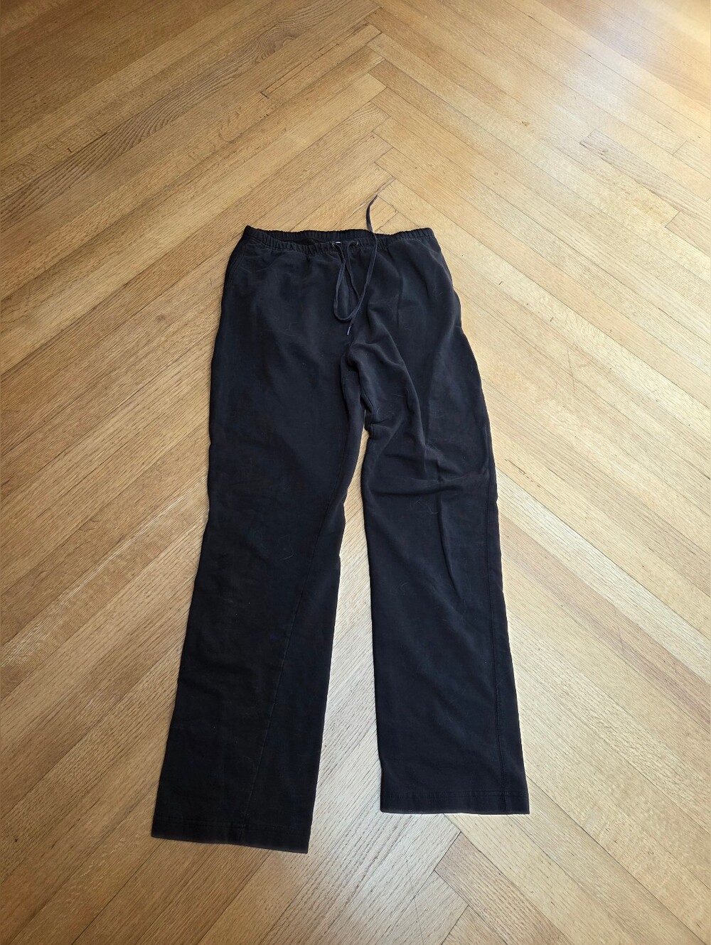 Women's Black Drawstring Pants - Casual Everyday Wear